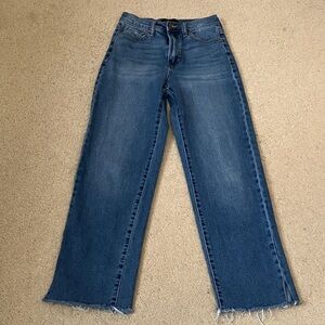 Kendall & Kylie The High Rise Skater Straight Leg Denim Jeans cotton stretch